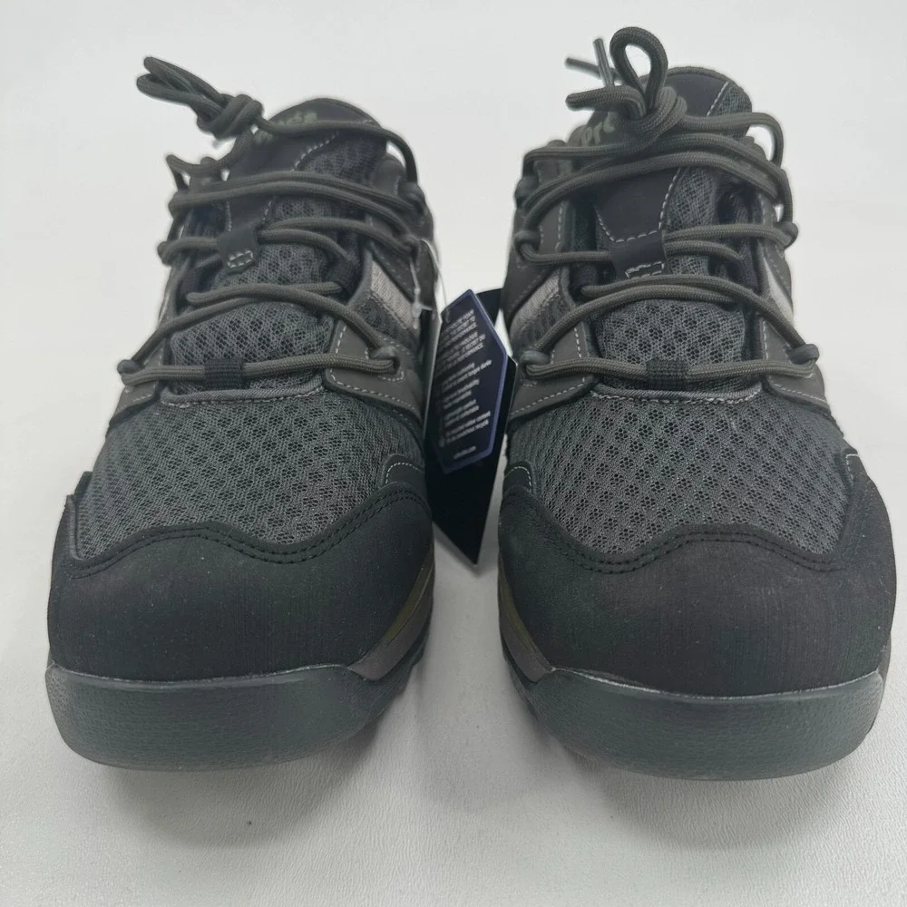 Propet Vercors Hiking Shoes MENS Black Gray Leather Lace Up Size 10 3X WIDE NEW